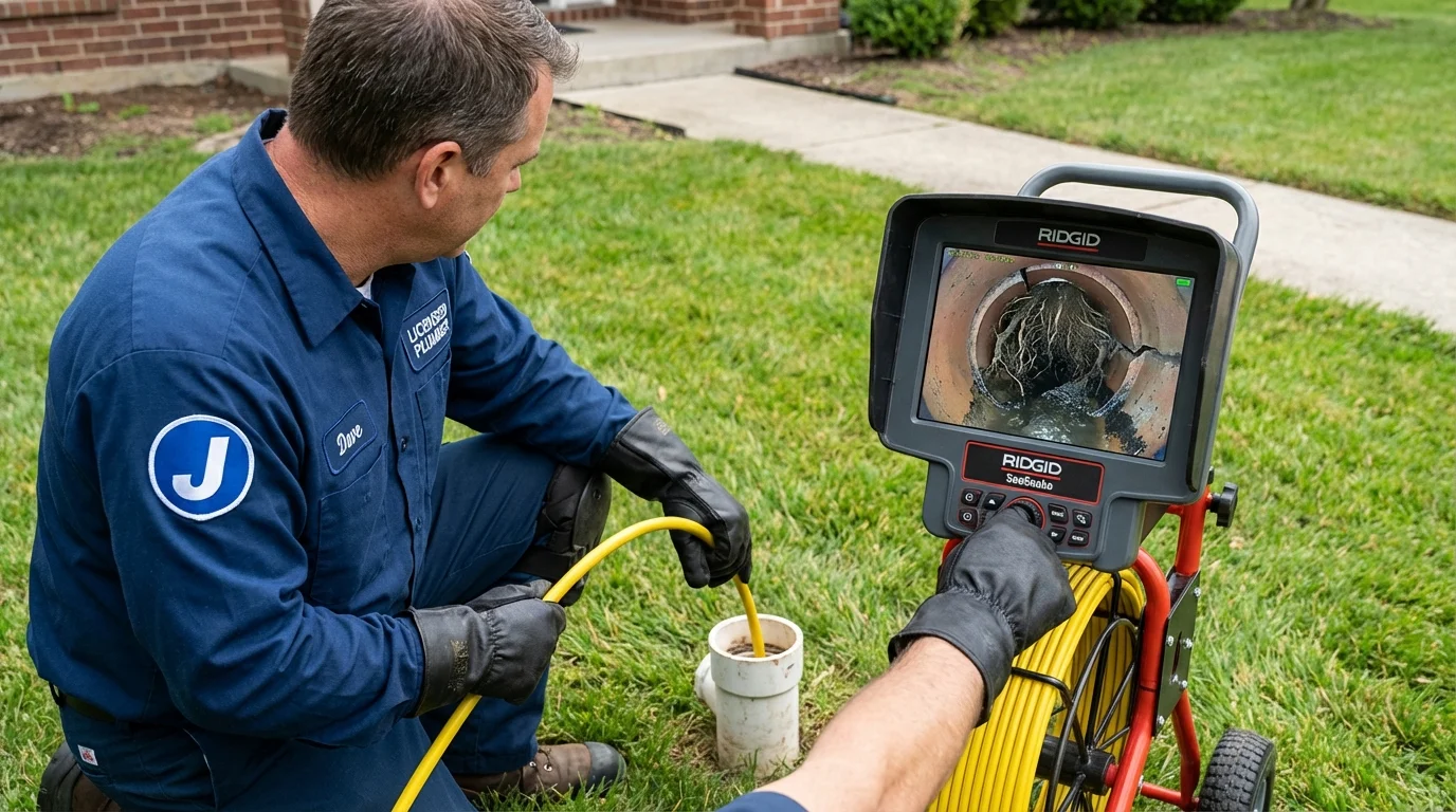 Sewer camera inspection being performed by Johns Plumbing LLC in Lanett